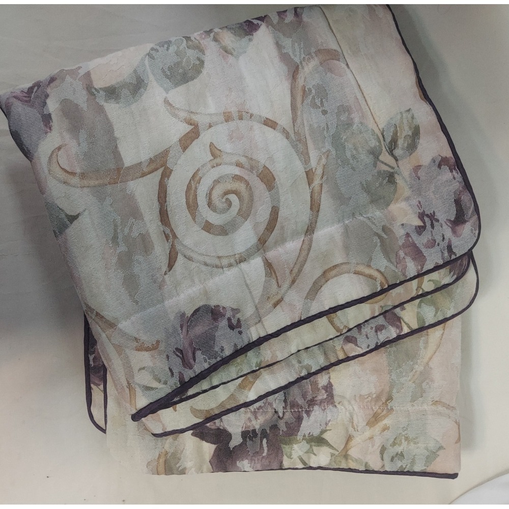 Croscill Home Fashions Floral Scroll Purple Rose Pillow Sham Style 3489 USA Made